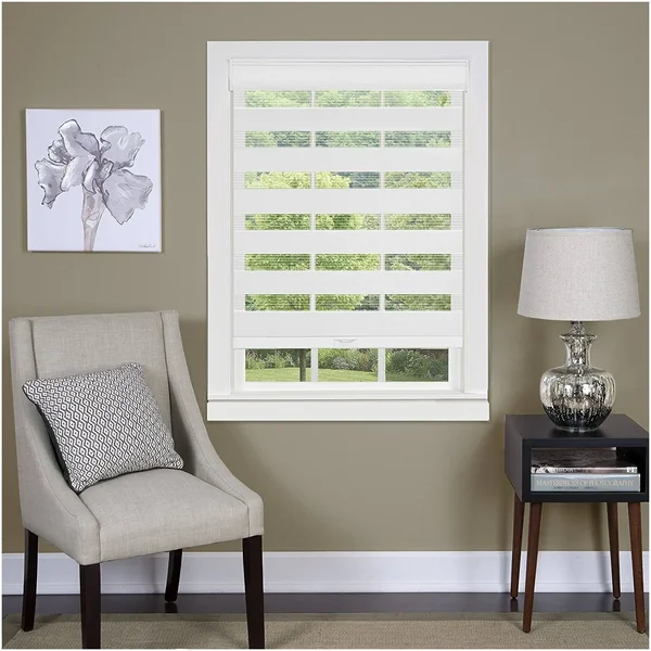 Cordless Serenity Sheer Double Layered Zebra Shade Horizontal Cordless Window Shade Blind Roller Blinds & Treatments (31x72