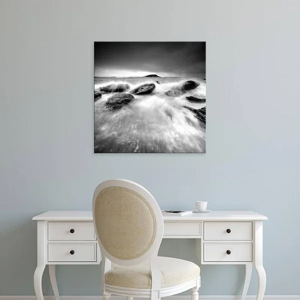 Easy Art Prints PhotoINC Studio's 'Waves on Rocks' Premium Canvas Art (40 x 40)