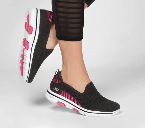 Skechers Women's GOwalk 5 Prized Slip-On, Black/Pink