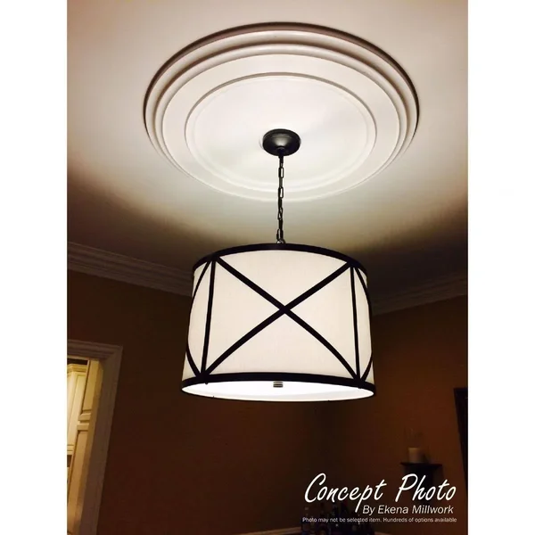 13x22OD x 7 1/2x22ID x 3/4x22P Bradford Classic Ceiling Medallion (Fits Canopies Up to 8 5/8x22), Hand-Painted Pot of Cream