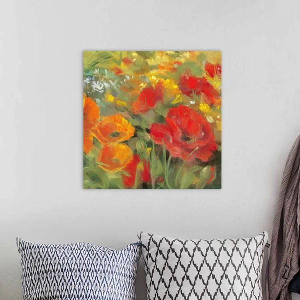 Oriental Poppy Field I - Canvas Wall Art, 20x20, Great Big Canvas