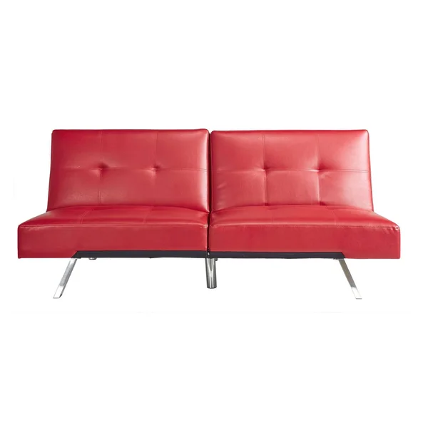 Abbyson Aspen Bonded Leather Foldable Futon Sleeper Sofa - Red