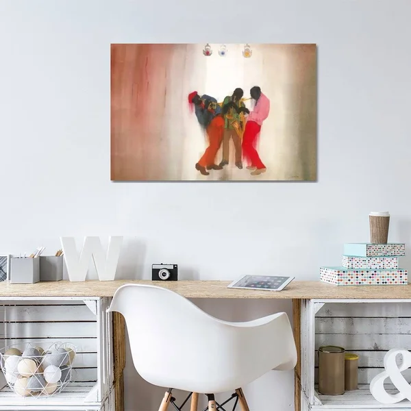 Jim Tanaka Large Canvas Art Prints - Black, Brown and Beige ( Music > Jazz Music art)