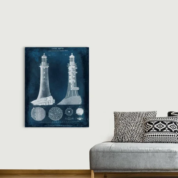 Lighthouse Blueprint, Canvas Wall Art, 36x45, Great Big Canvas