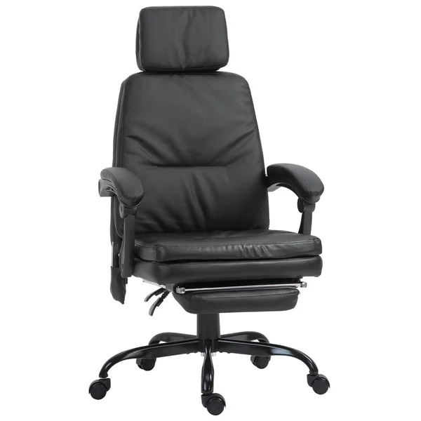 Vinsetto 6-Point Vibration Massaging Office Chair with High BACK, Height Adjustable, Padded Seat and Wheels - Black