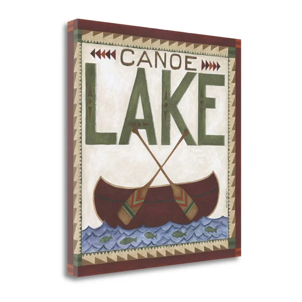 Tangletown Fine Art Canoe Lake by Cindy Shamp - Fine Art Giclee Print on Wrap Canvas, 20X20x22
