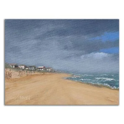 &Beach Houses and Surf& by Thomas Stotts - Wrapped Canvas Painting Print Rosecliff Heights Size: 18x22 H x 24x22 W x 1.5x22 D