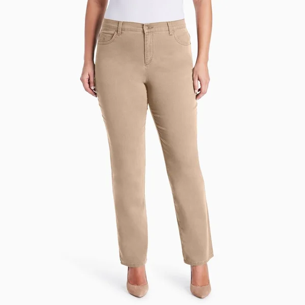 Plus Size Gloria Vanderbilt Basic Amanda Short Jeans Perfect Khaki