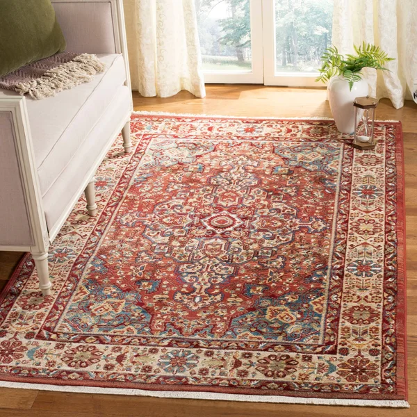 Safavieh Kashan KSN305L 3&3x22 x 4&10x22 Red - Ivory Area Rug