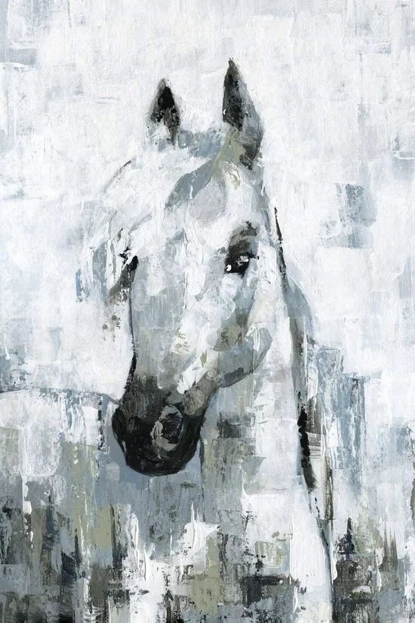 Marmont Hill Horse Portrait Canvas Wall Art - 24 inch x 16 inch, Size: 1.50 inch x 16.00 inch, White