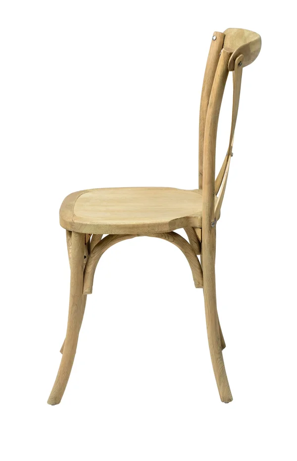 Rustic Sonoma Solid Wood Cross Back Stackable Dining Chair - Tinted