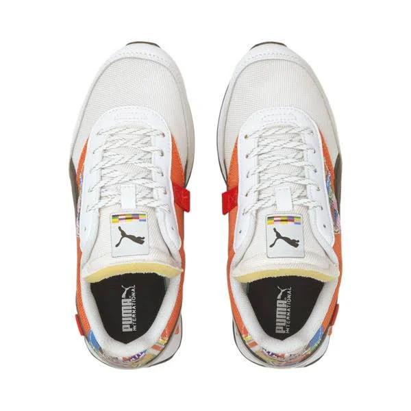 Puma Future Rider Intl Game Sneakers Jr - White/Tigerlily, 6