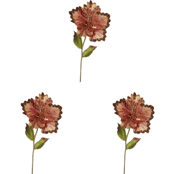 Vickerman OF160328 23 in. Copper Hibiscus Artificial Christmas 8 in. Flower - 3 Per Bag
