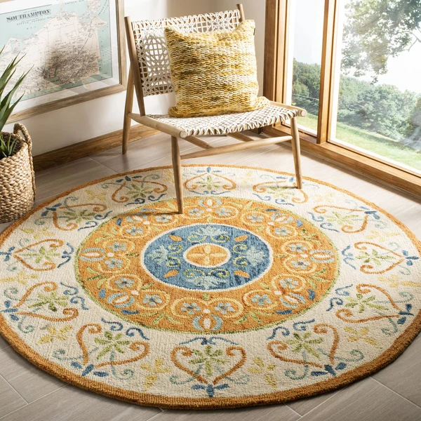 Safavieh Novelty 601 Rust - Ivory 5& x 5& Round Rug