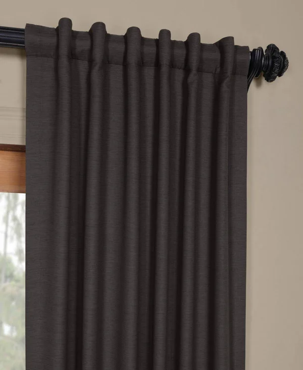 Exclusive Fabrics Bellino Grey Blackout Curtain PANEL - 96 Inches