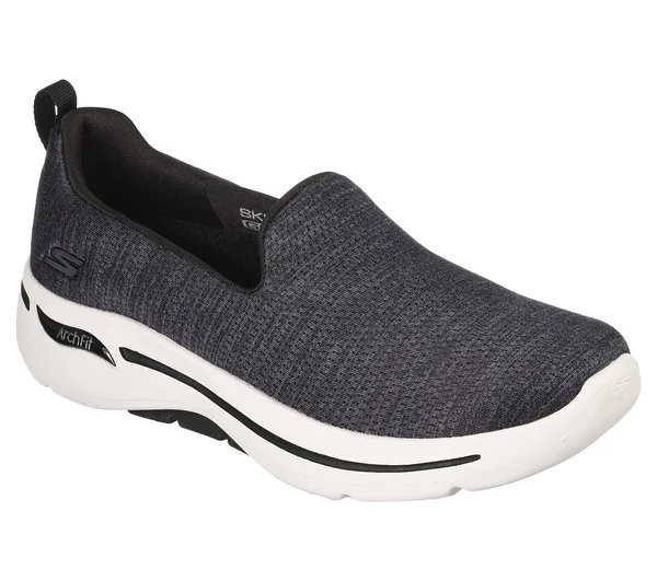 Skechers Women's GOwalk Arch Fit - Unlimited Time Walking Shoes - Black/White, 11.0