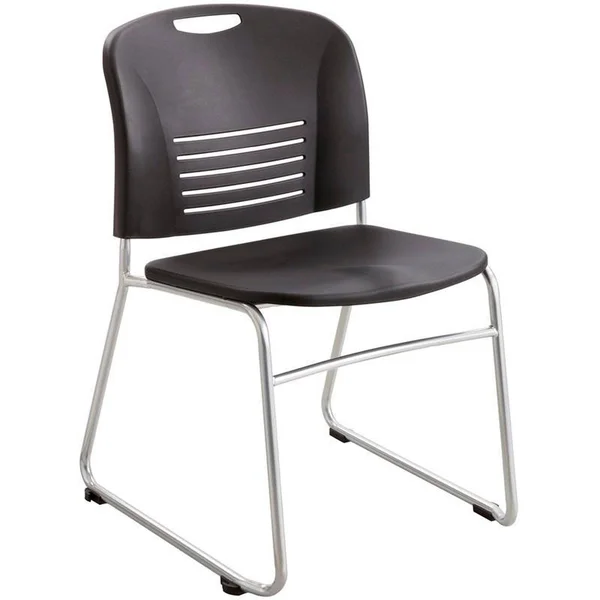 Safco VY Series Stack Chairs Plastic Back/Seat Sled Base Black 2/Carton