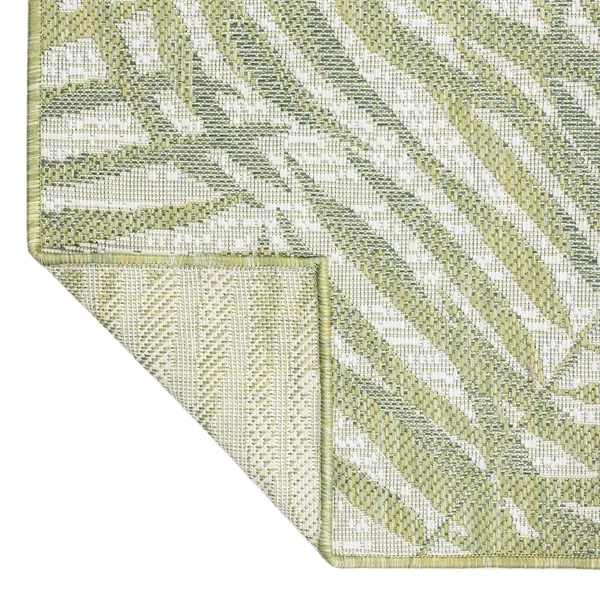 Indoor/Outdoor Palmiero Tropical Palm Leaves Area Rug - Sand - 5&3x22 x 7&7x22