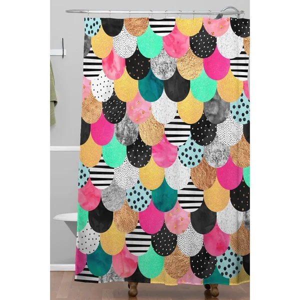 Deny Designs Elisabeth Fredriksson Colorful Mermaid Shower Curtain, 69x22 x 72x22