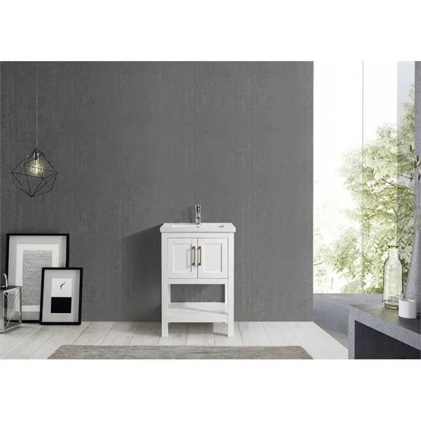 Maklaine 24x22 Single Sink Vanity in White - M-4960-2017029