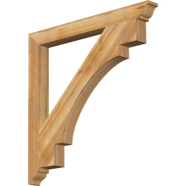Ekena Millwork 4x22W x 42x22D x 42x22H Merced Traditional Rough Sawn BRACKET, Western Red Cedar