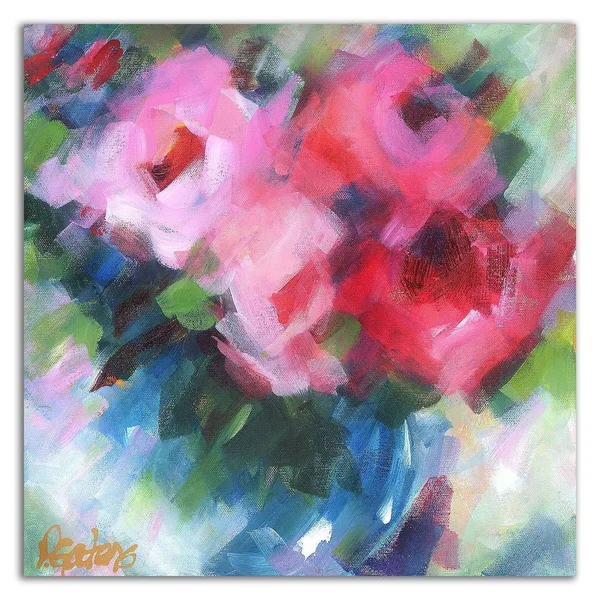 14x22 x 14x22 Big Pinks by Pamela Gatens Print on Canvas
