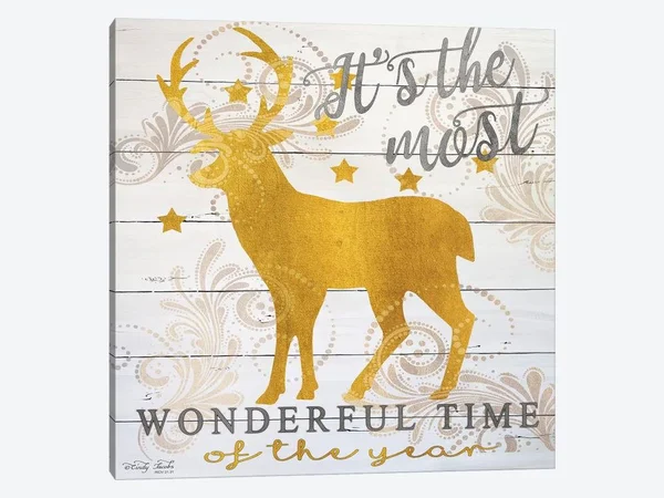 Cindy Jacobs Canvas Art Picture - It&s The Most Wonderful Time Deerstyle > Decorative > Holiday D閏or > Christmas ar
