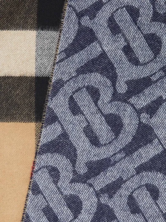 Burberry Reversible Check Monogram Cashmere Scarf