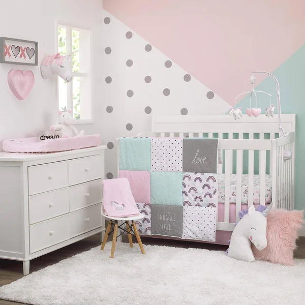 Carter&s Unicorn Snuggles 4-Piece Crib Bedding Set - Pink, 28" x 52"