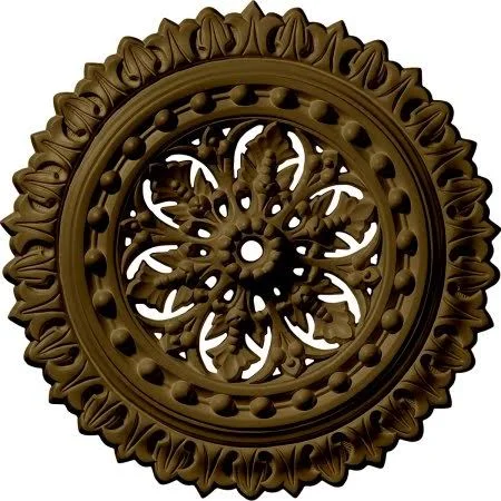 18 1/2 inchod x 7/8 inchid x 1 1/2 inchp Sellek Ceiling Medallion (Fits Canopies Up to 1 1/8 inch), Hand-Painted Mississippi Mud