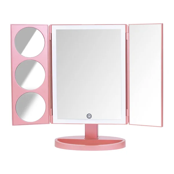 Mirrorvana Xlarge Vanity Mirror with Lights - Extravagant Trifold LED Lighted Makeup Mirror with 3X 5X 10x Magnification & B