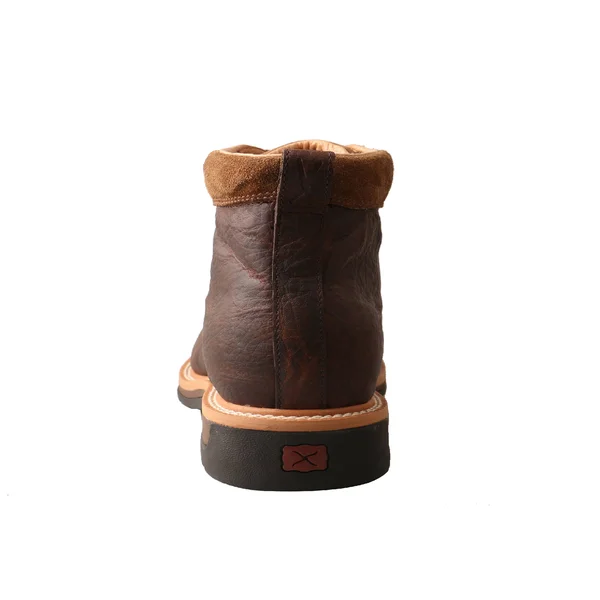Twisted x Boots Men's MLCALW1 Lite Work Lacer Alloy Toe Boot, Dark Brown Leather