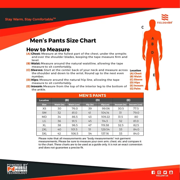 Mobile Warming 7.4V Men's Primer Heated Baselayer Pant, Size: 3XL, Black