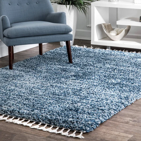 nuLOOM Rugs Contemporary Brooke Shag Blue 7& 10x22 x 11& Area Rug