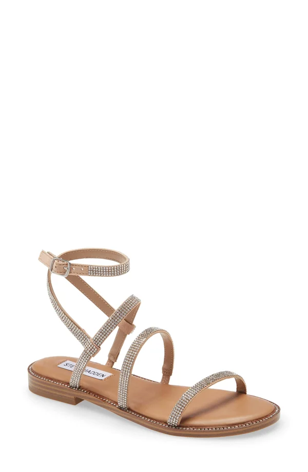 Steve Madden Transport-R Strappy Rhinestone Sandals - 8M