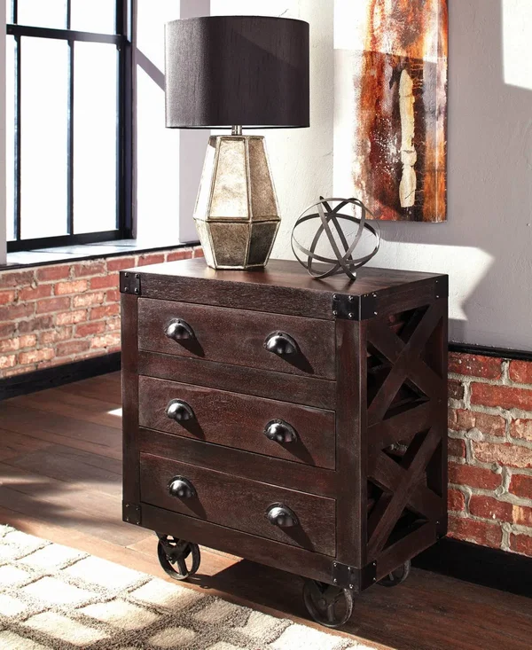 Coaster 950996 Dark Brown 3 Drawer Accent Cabinet