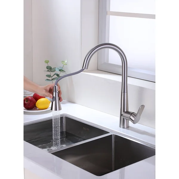 Vanity Art F80006 BN Pull Down Single Handle Kitchen Faucet Finish: Brushed Nickel