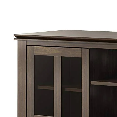 Simpli Home Artisan Contemporary Solid Wood 53x22 TV Media Stand in Tobacco Brown
