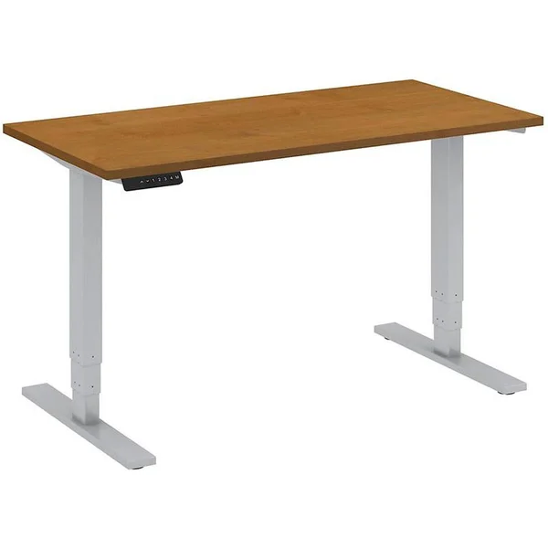 Bush Business Furniture 48W x 24d Height Adjustable Standing Desk Natural Cherry