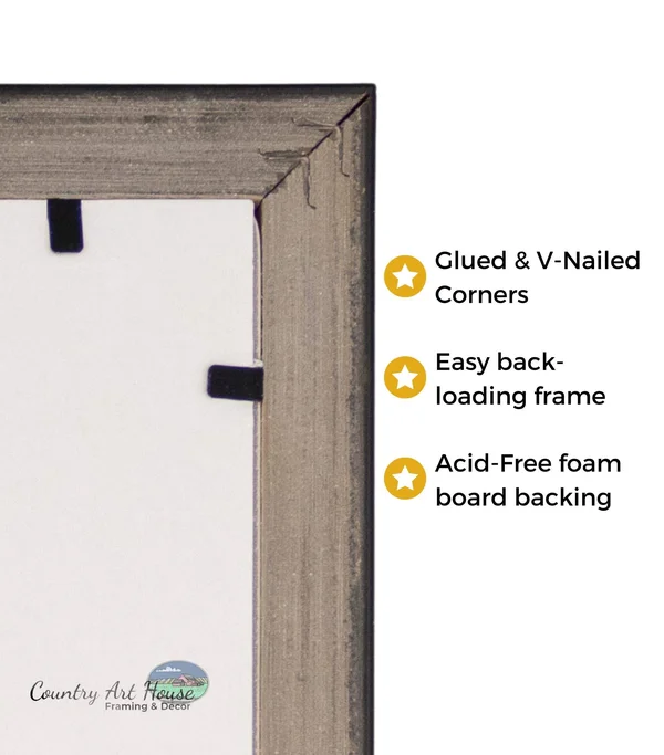 CustomPictureFrames White Wood Picture Frame - Made to Display Artwork Measuring 42x20 Inches
