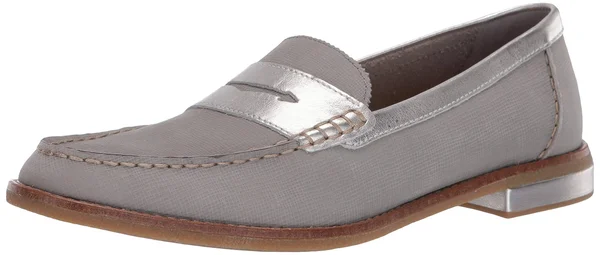 Sperry Seaport Penny Plushwave Saffiano Leather Loafer - Grey