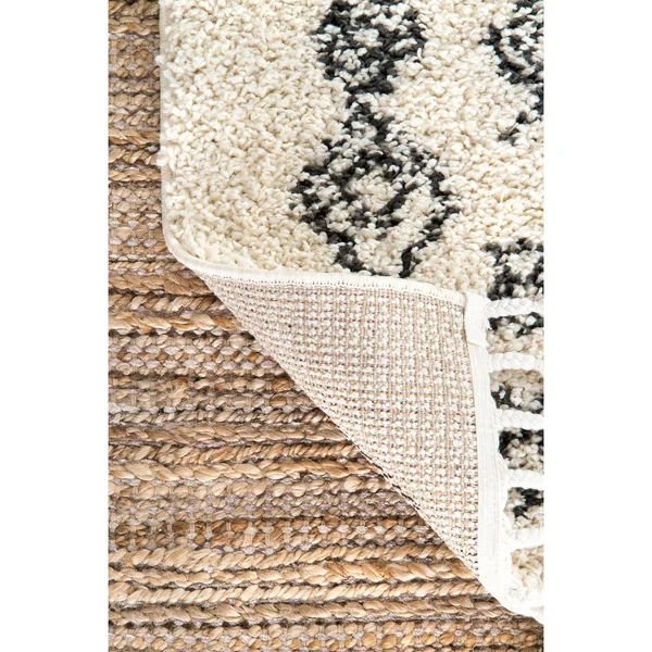 nuLOOM Rugs Kayla Moroccan Abstract Tassel Off White 6& 7x22 x 9& Area Rug