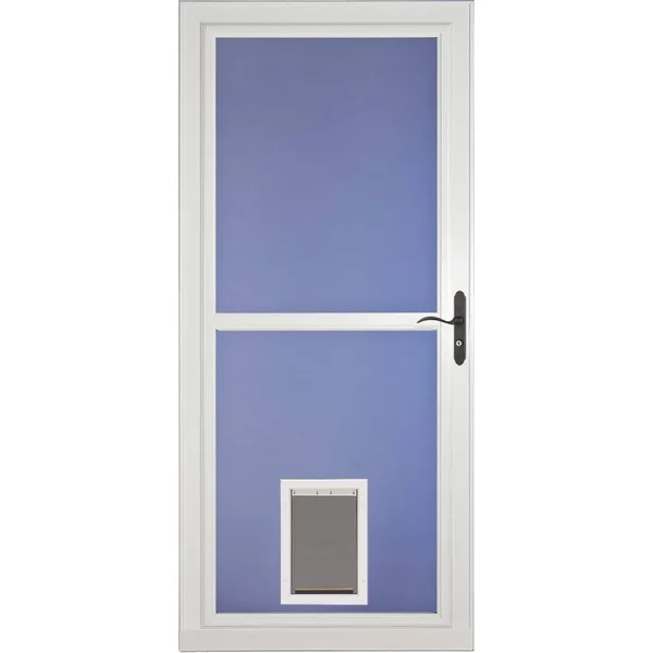 Larson Tradewinds Pet Door 36-in x 81-in White Full-view Aluminum Storm Door - 1467903257