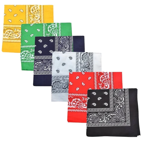 Mechaly Paisley 100% Polyester Unisex Bandanas - 75 Pack - Bulk Wholesale, Yellow