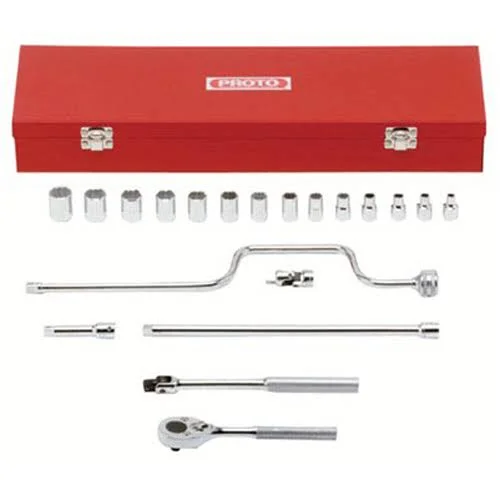 Proto J52224 3/8x22 Drive 20 Piece Metric Socket Set - 12 Point