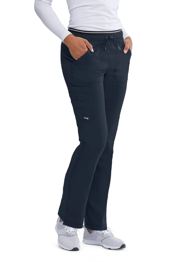 Grey&s Anatomy Spandex Stretch Women's Cargo Scrub Tall Pants - Steel (S)