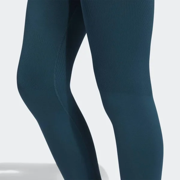 Adidas Women's Training Aeroknit Cropped High-Rise Tights in Blue/Wild Teal Size Small - Nylon/Polyester/Knit