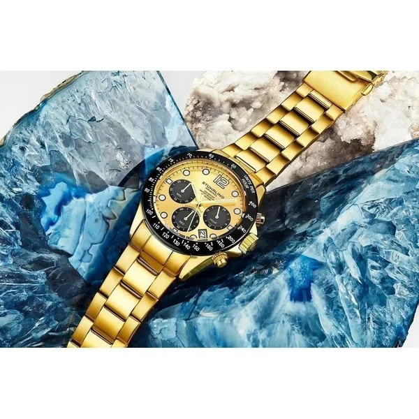 Stuhrling 3961 6 Quartz Chronograph Date Stainless Steel Bracelet Mens Watch