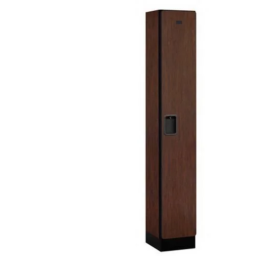 SalsburyIndustries 31165MAH Single Tier 1 Wide 6 ft. x 15 in. Designer Wood Locker - Mahogany, As shown
