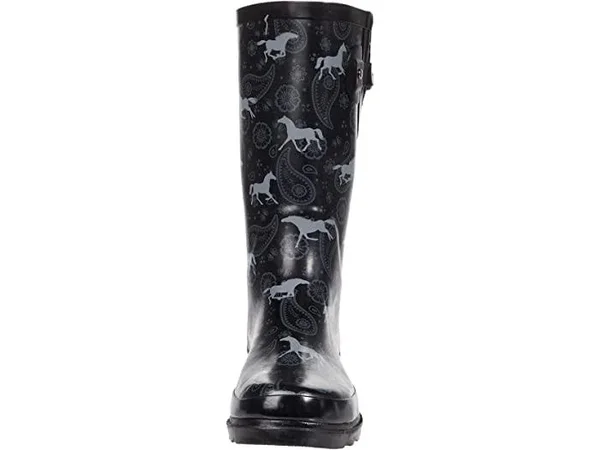 Western Chief Printed Tall Rain Boot Blue Mustang, M, 8